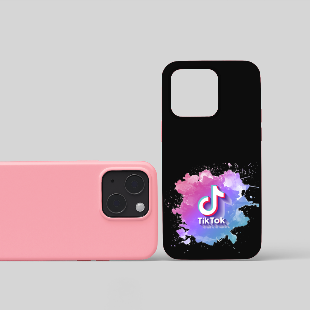 TikTok Logo with Watercolor Effect iPhone 15 Plus Case