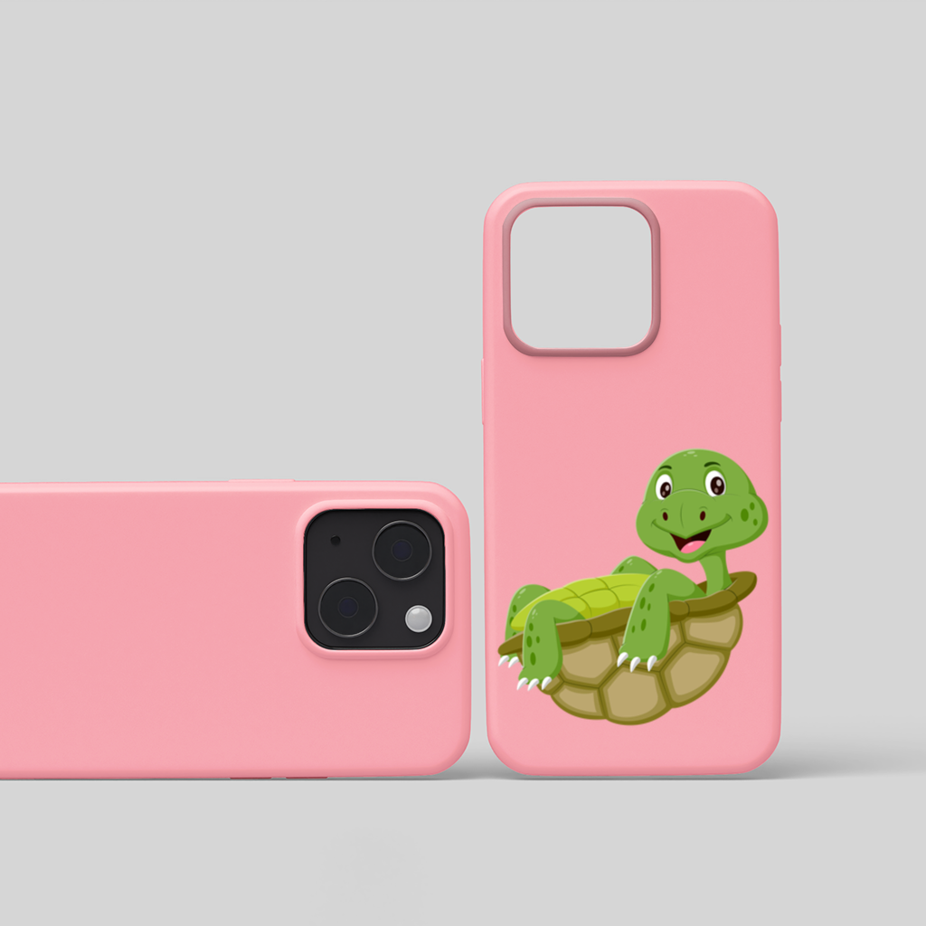 Happy Smiling Green Turtle in Shell iPhone 15 Plus Case
