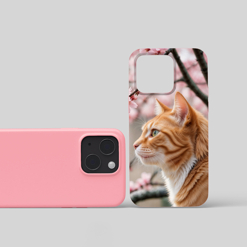 Adorable Ginger Cat Portrait Among Spring Flowers iPhone 15 Plus Case