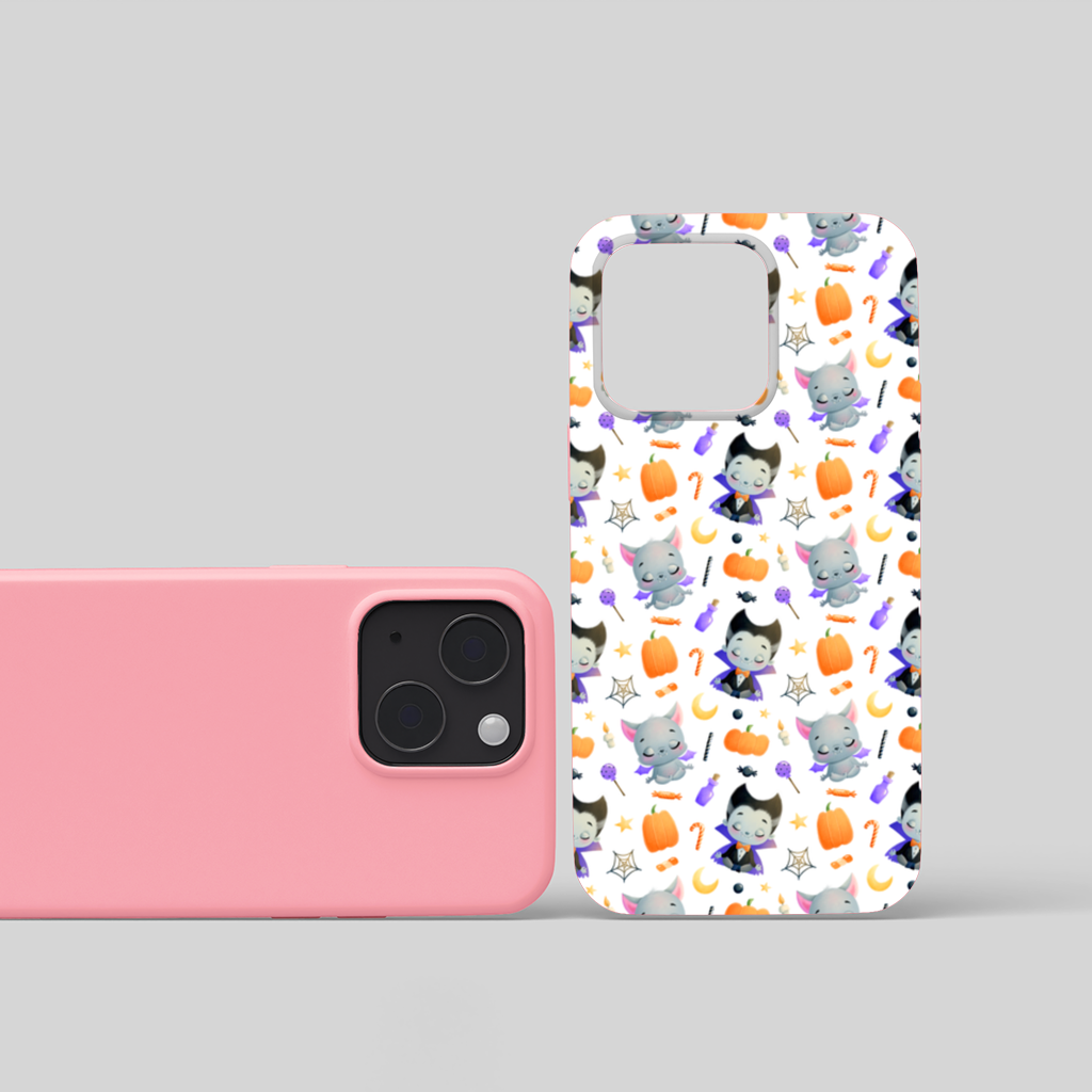 Cute Vampire and Bat Halloween Seamless Pattern iPhone 15 Plus Case
