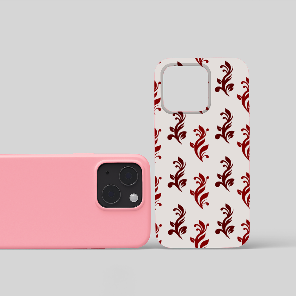 Burgundy Baroque Swirls iPhone 15 Plus Case