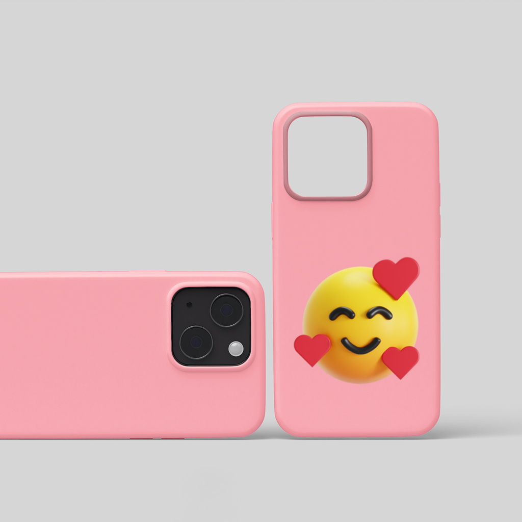 3D Hearts Smiling Emoji iPhone 15 Plus Case