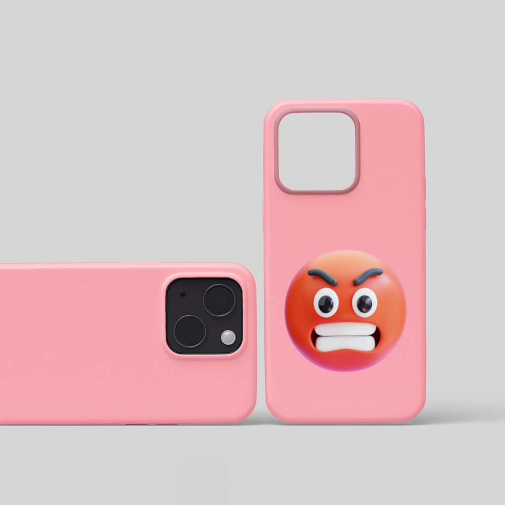 3D Angry Emoji iPhone 15 Plus Case