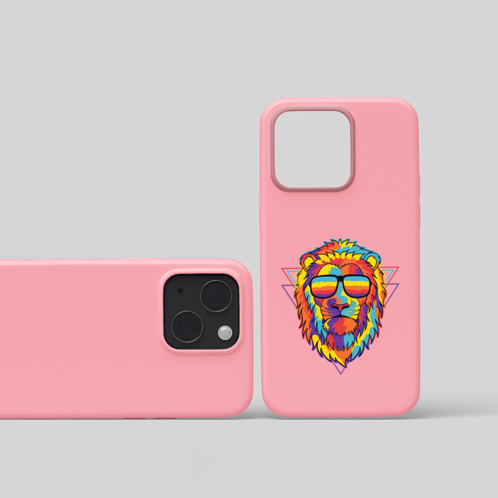 Colorful Retro Sunglasses Lion iPhone 15 Plus Case