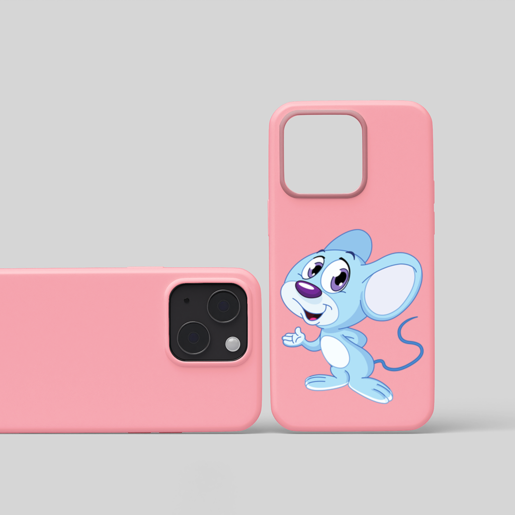 Cute Blue Mouse iPhone 15 Plus Case