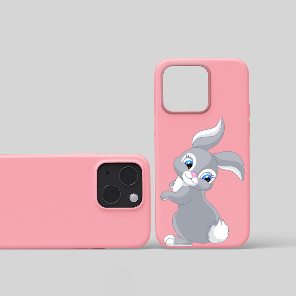 Cute Grey Bunny iPhone 15 Plus Case