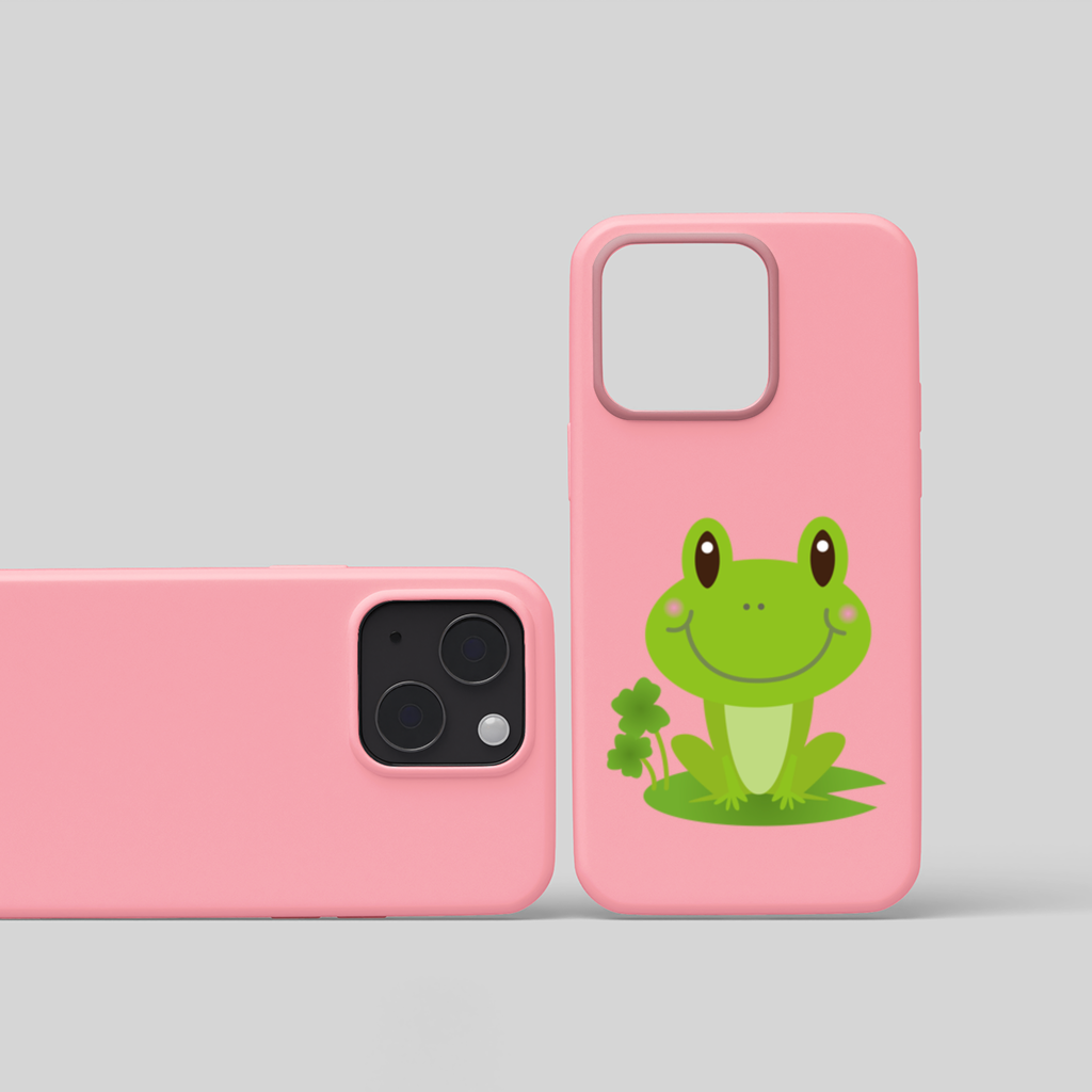 Cute Green Frog iPhone 15 Plus Case