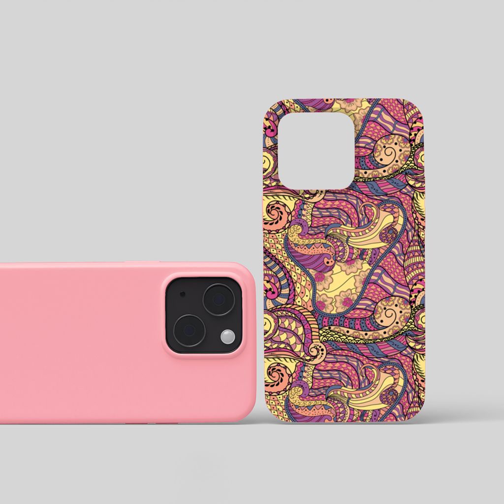 Psychedelic Zentangle Floral iPhone 15 Plus Case