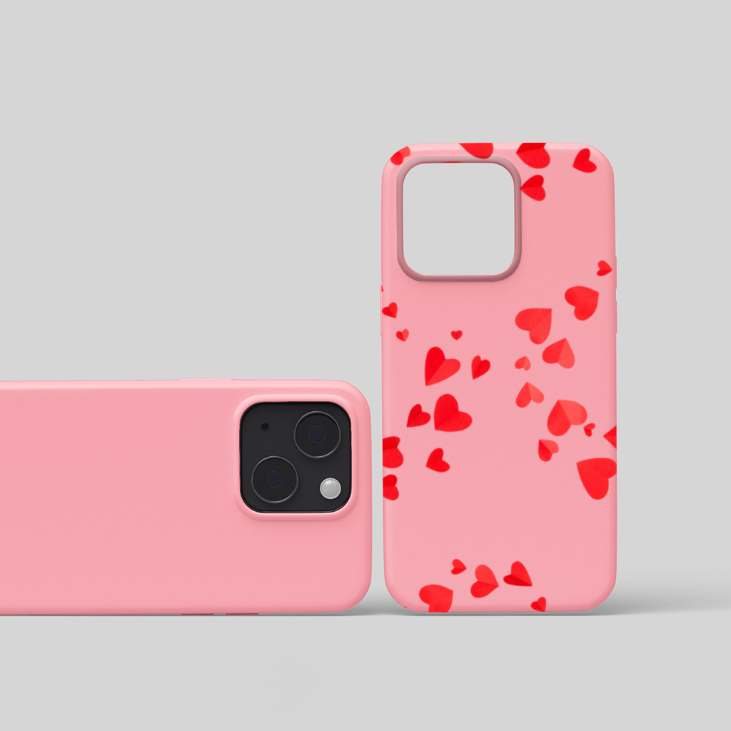 Red Hearts Frame Design iPhone 15 Plus Case