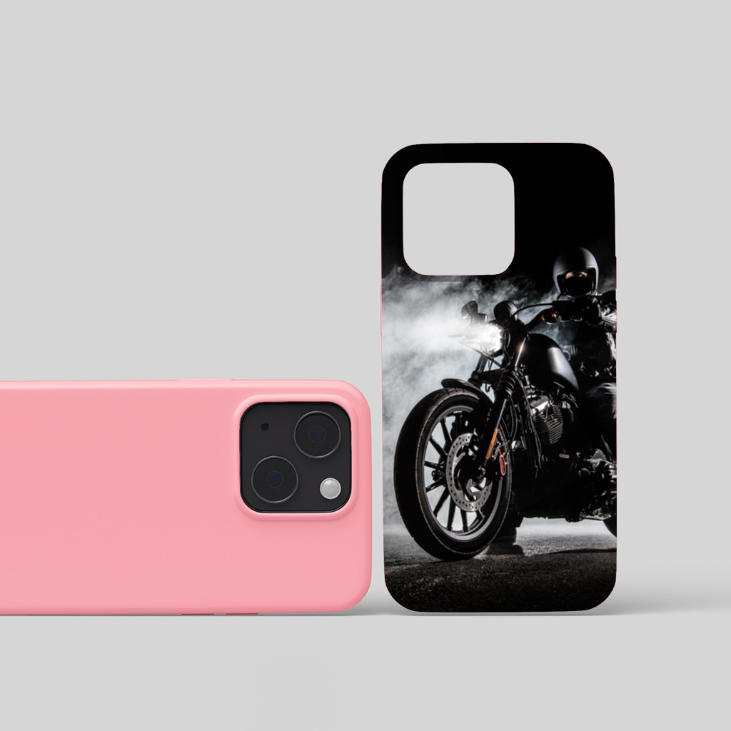 Dark Night Cruiser Motorcycle Rider iPhone 15 Plus Case