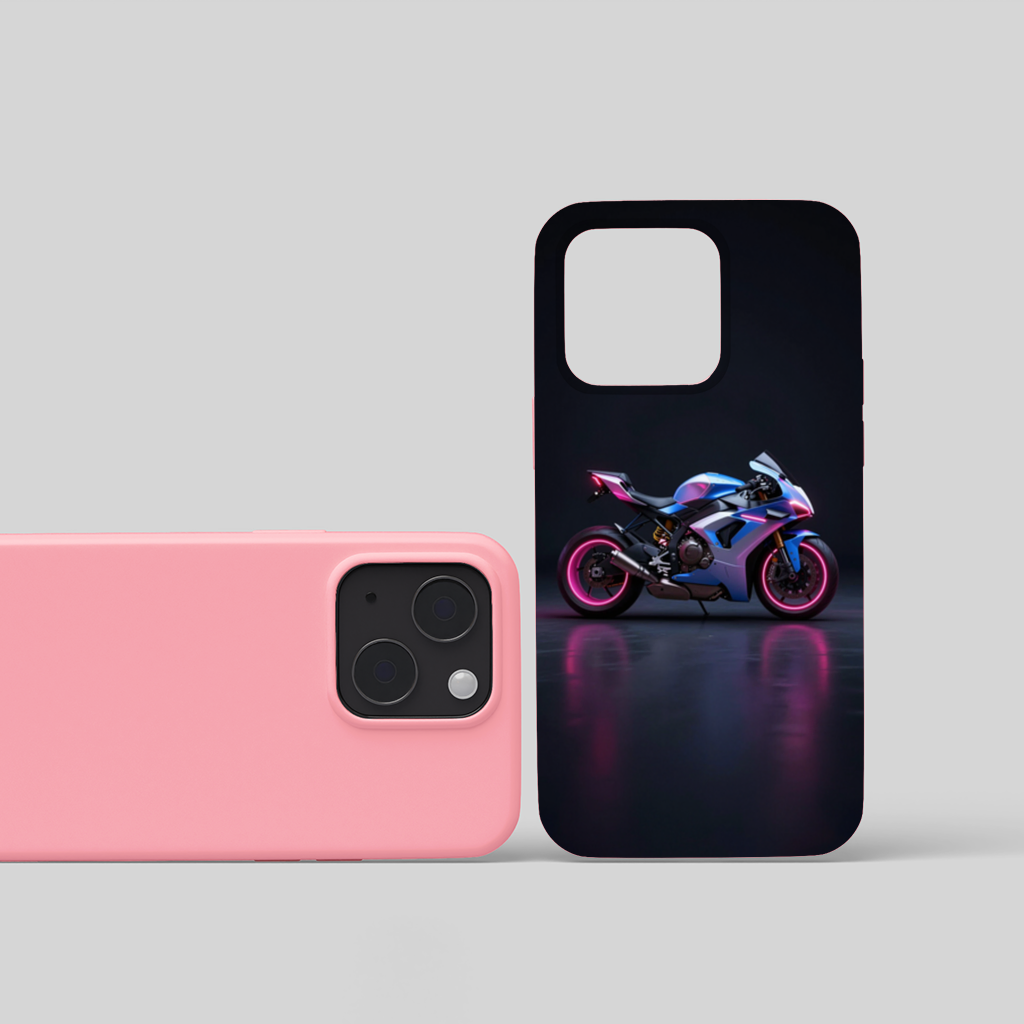 Neon Cyberpunk Sports Motorcycle iPhone 15 Plus Case