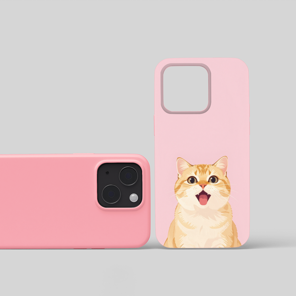 Kawaii Meowing Orange Cat iPhone 15 Plus Case