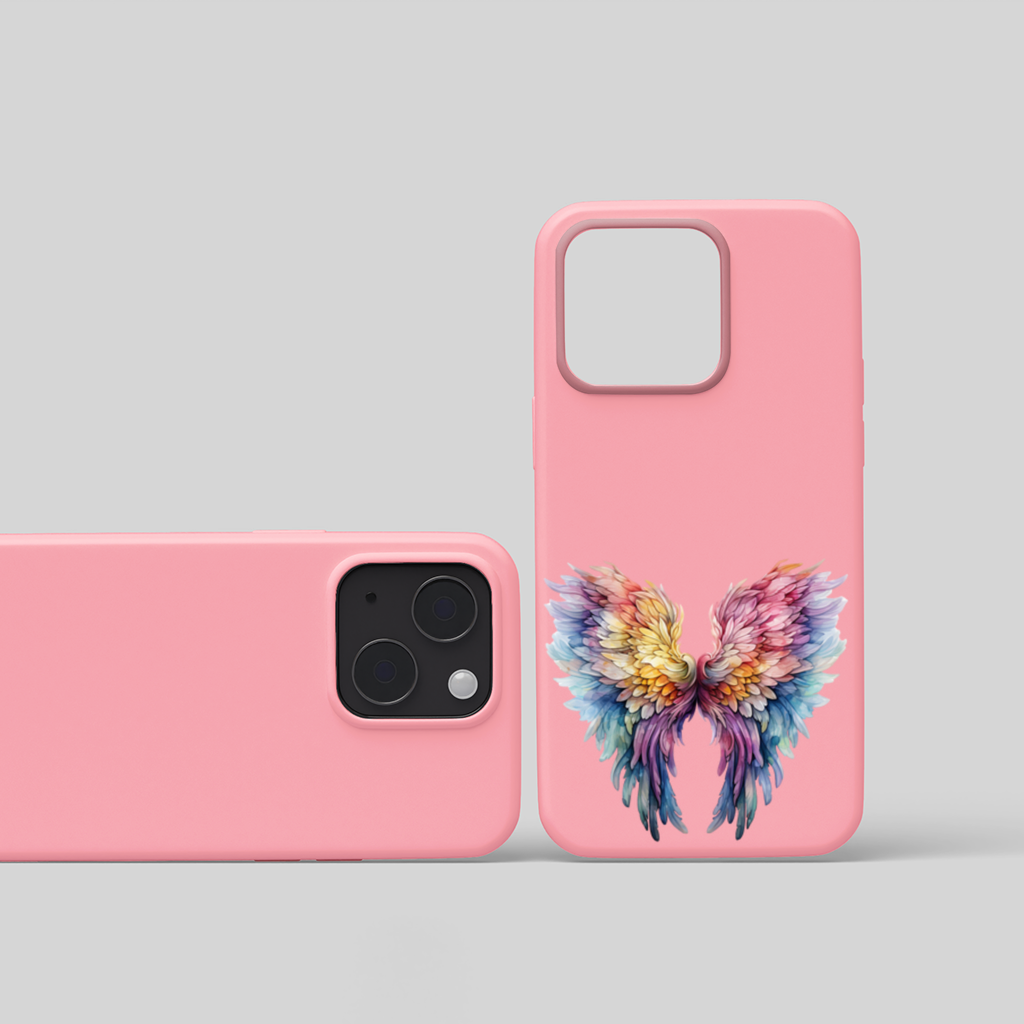 Pastel Rainbow Angel Wings iPhone 15 Plus Case