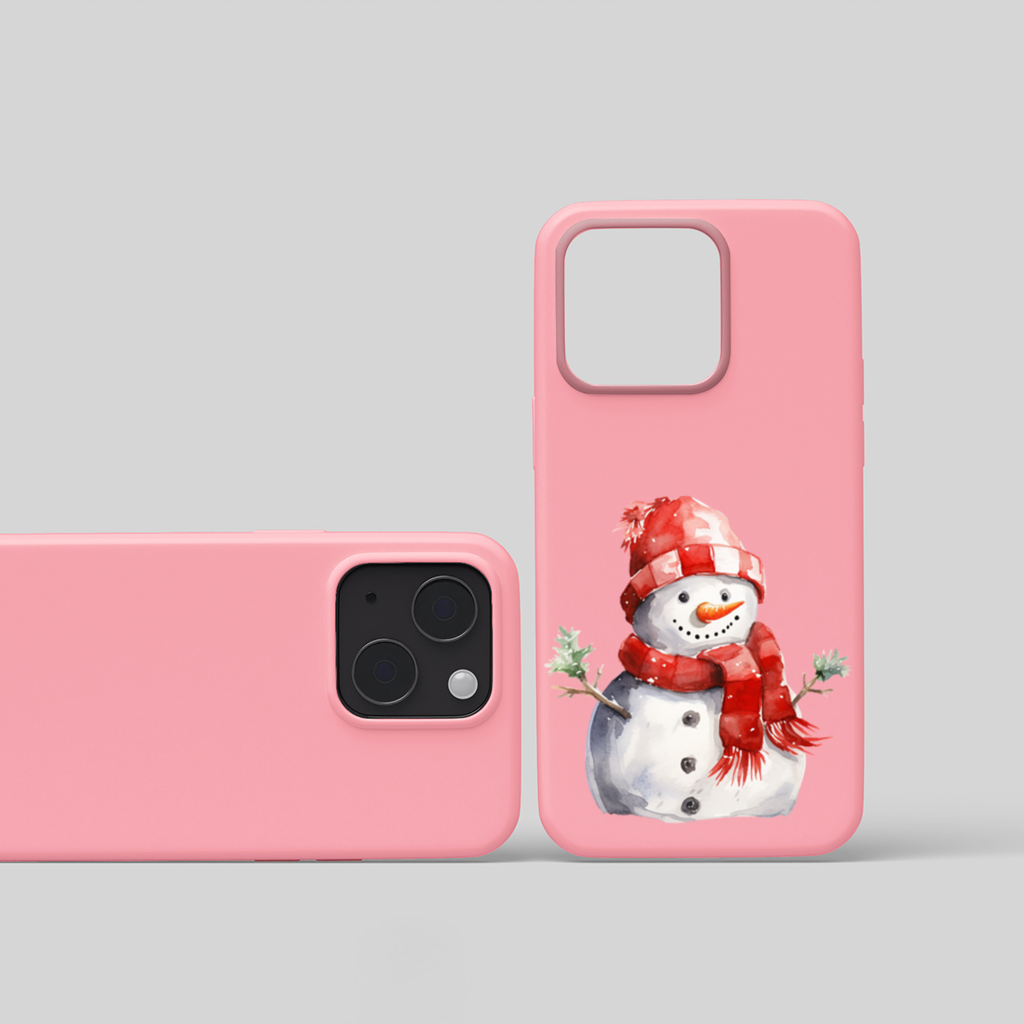 Cozy Red Scarf Snowman iPhone 15 Plus Case