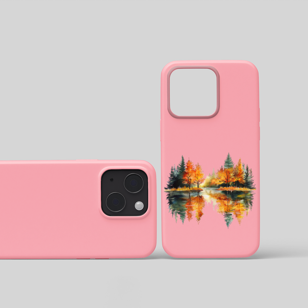 Autumn Forest Lake Reflection iPhone 15 Plus Case