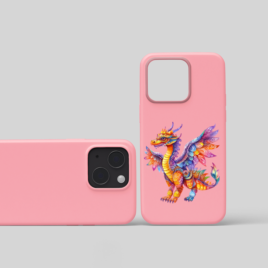 Gökkuşağı Renkli Mitolojik Ejderha iPhone 15 Plus Kılıfı
