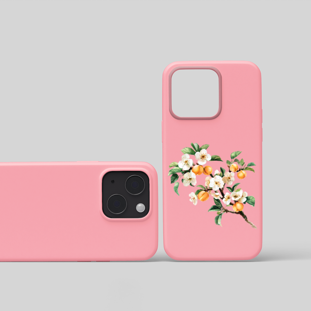 Watercolor Apricot Blossom Branch iPhone 15 Plus Case