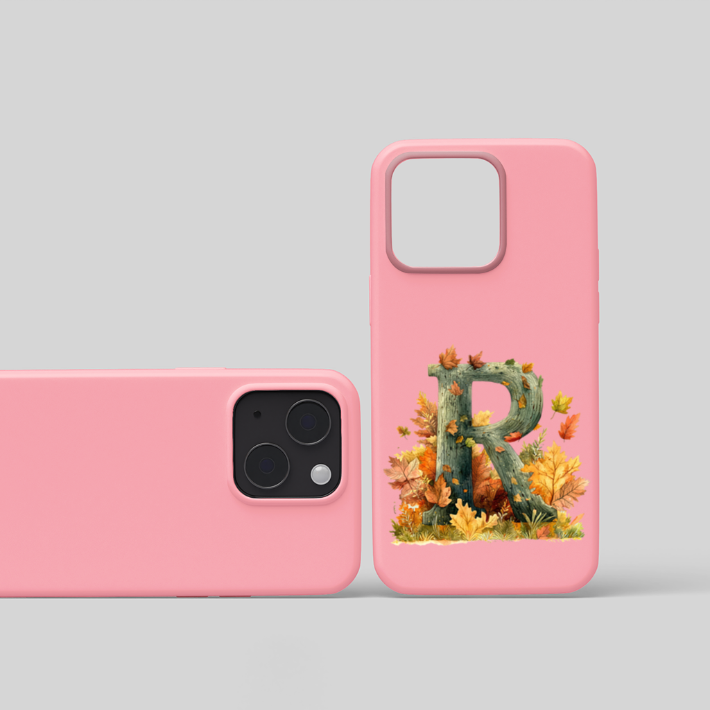 Autumn Letter R with Fall Leaves iPhone 15 Plus Case