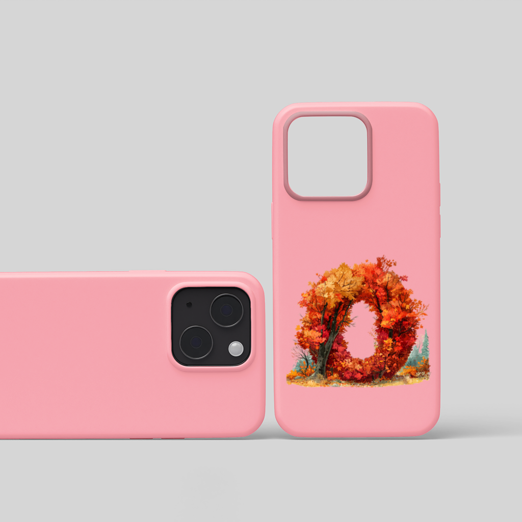 Sonbahar Yapraklı O Harfi iPhone 15 Plus Kılıfı