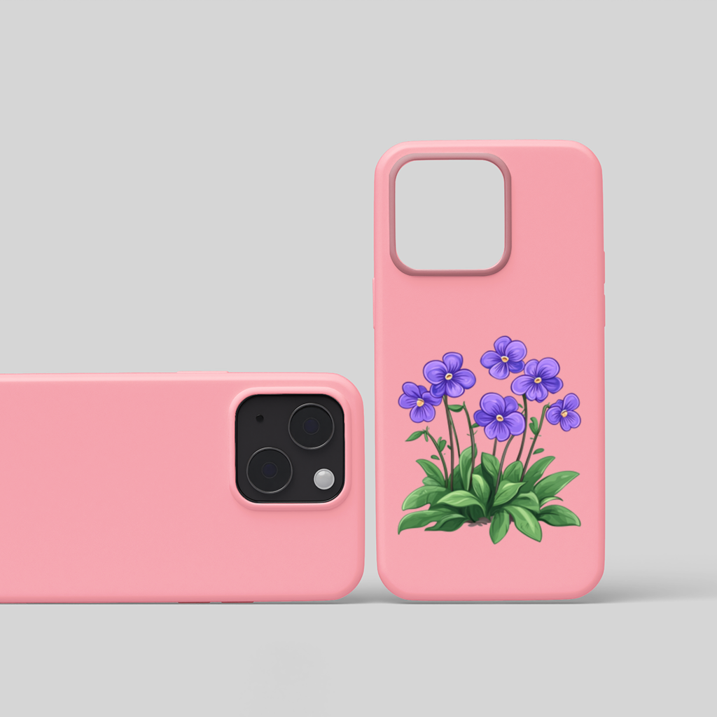 Cottagecore Purple Violets iPhone 15 Plus Case