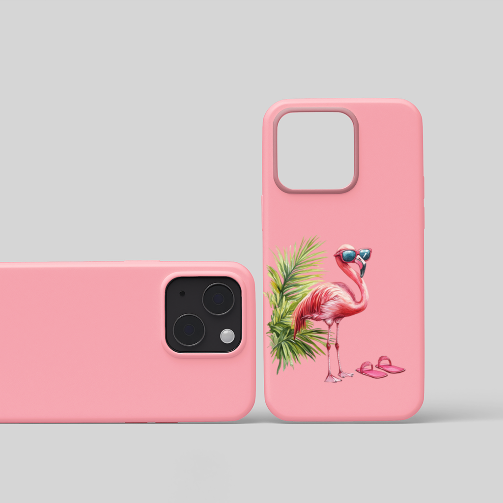 Pink Flamingo with Sunglasses iPhone 15 Plus Case