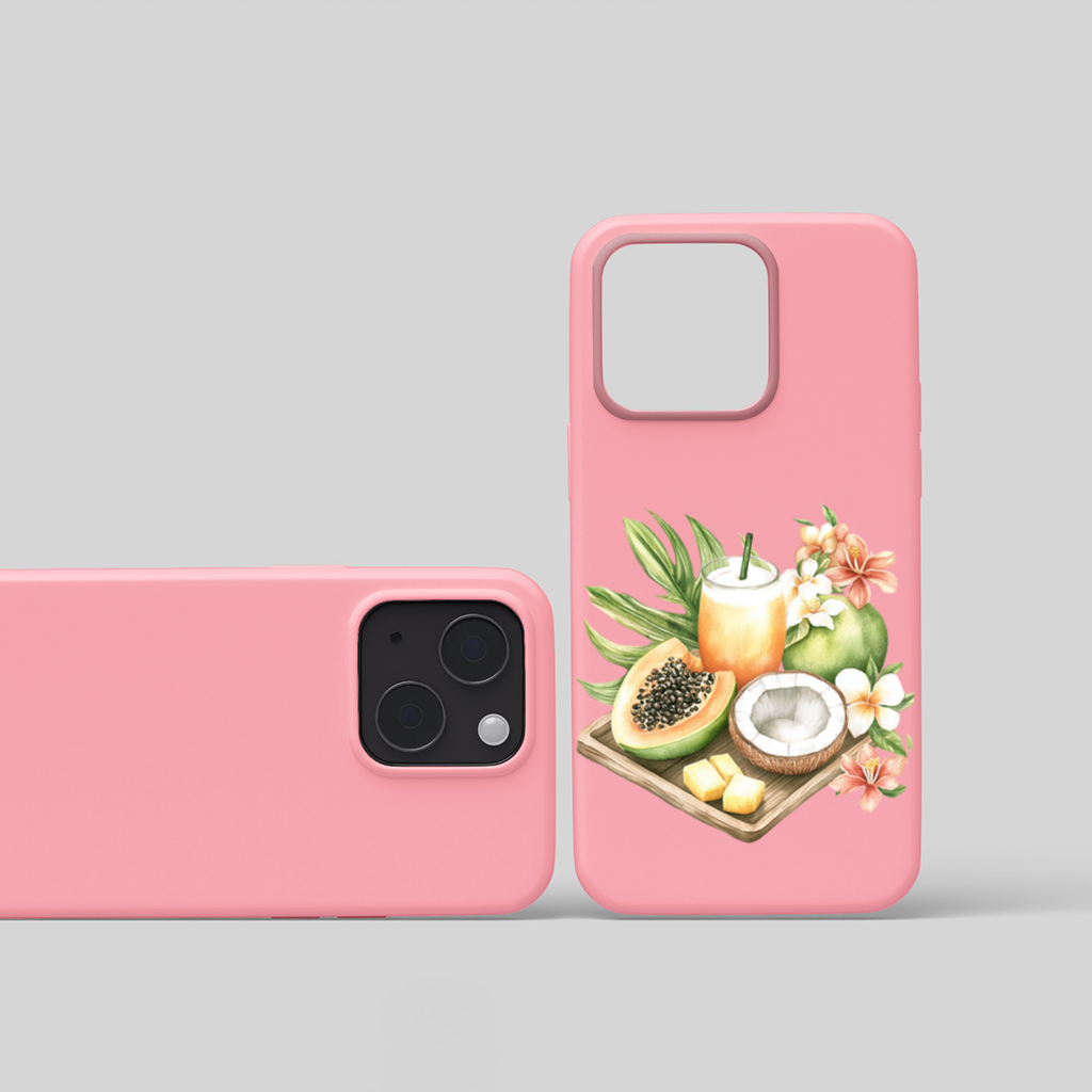 Tropical Papaya and Coconut Juice iPhone 15 Plus Case