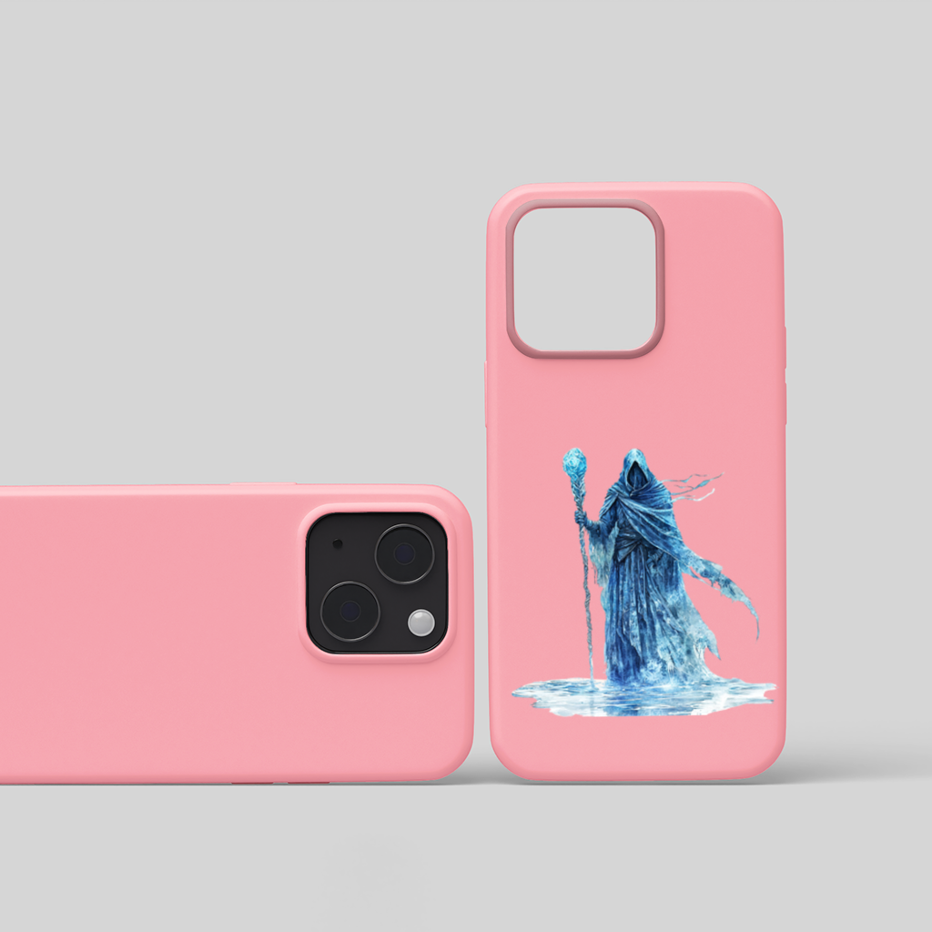Blue Frost Mage Hooded Wizard Staff iPhone 15 Plus Case