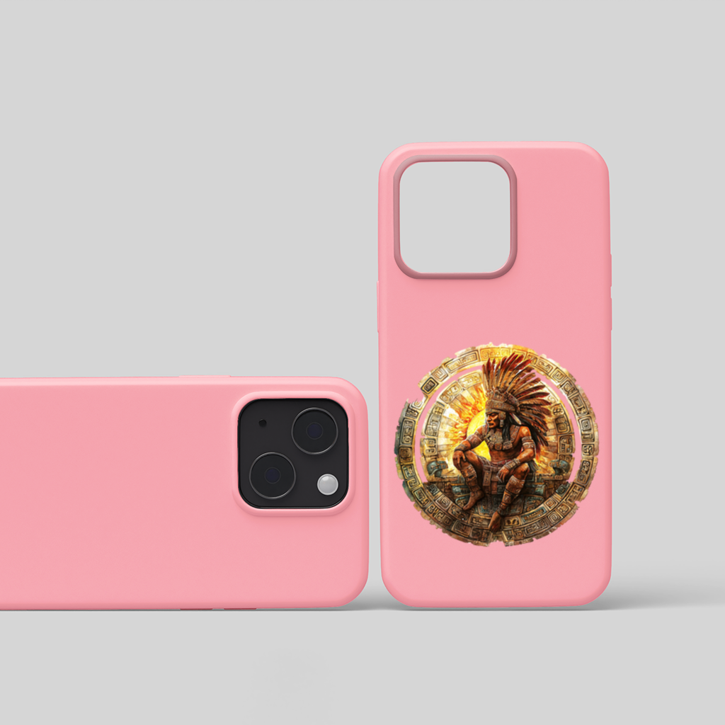 Ancient Aztec Sun Warrior iPhone 15 Plus Case