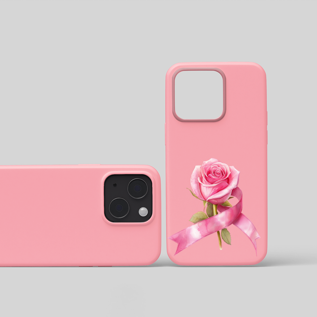 Breast Cancer Awareness Pink Rose iPhone 15 Plus Case