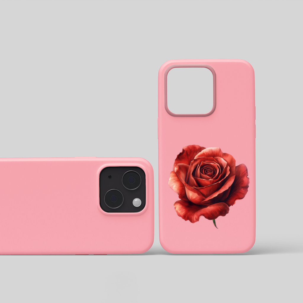 Kırmızı Gül Çiçeği iPhone 15 Plus Kılıfı