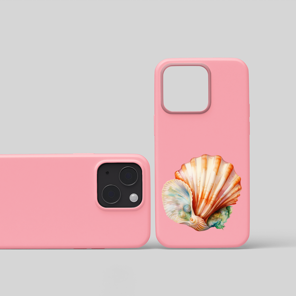 İncili Turuncu Deniz Kabuğu iPhone 15 Plus Kılıfı