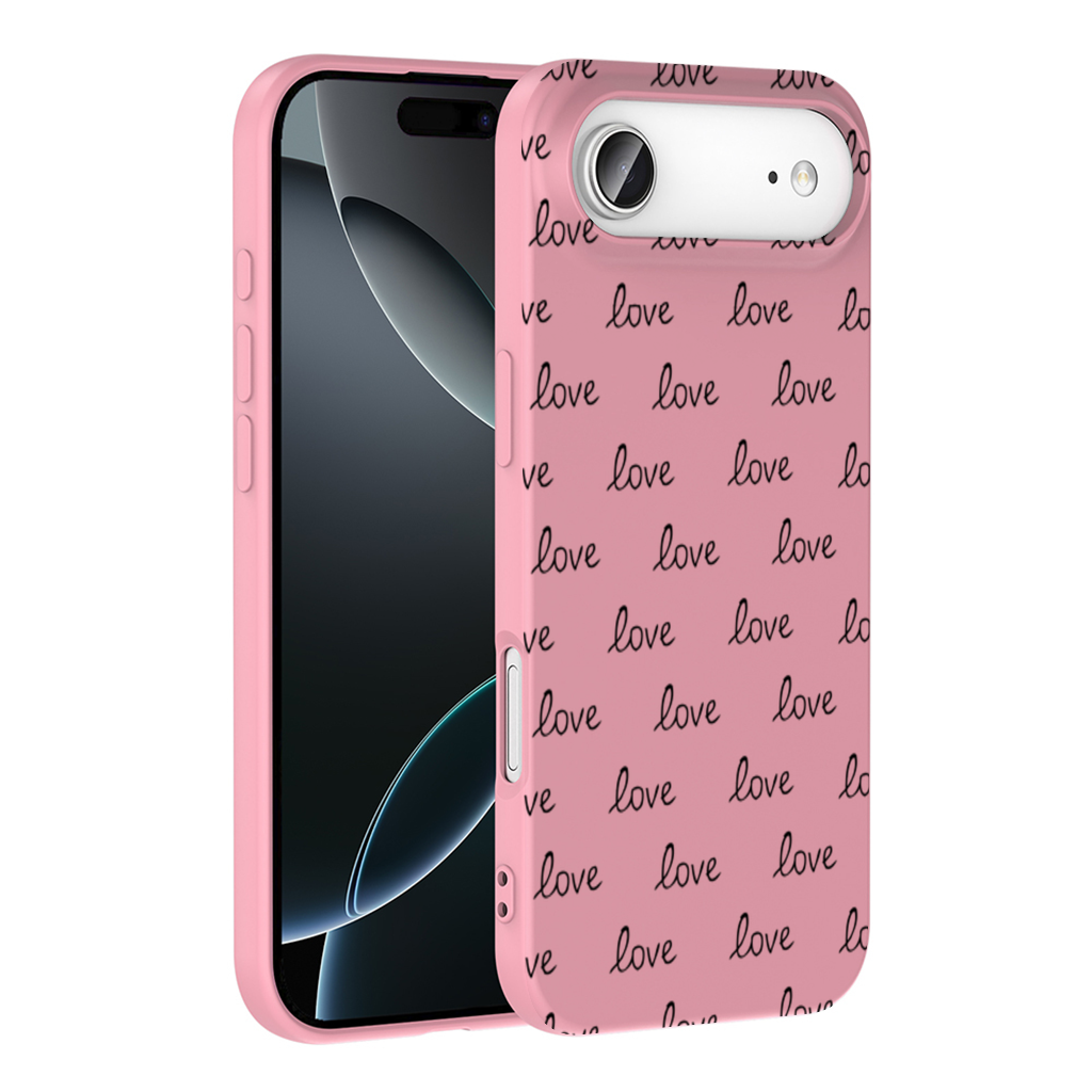 Minimal Black and White Love Text Pattern Design İphone 17 Air Case