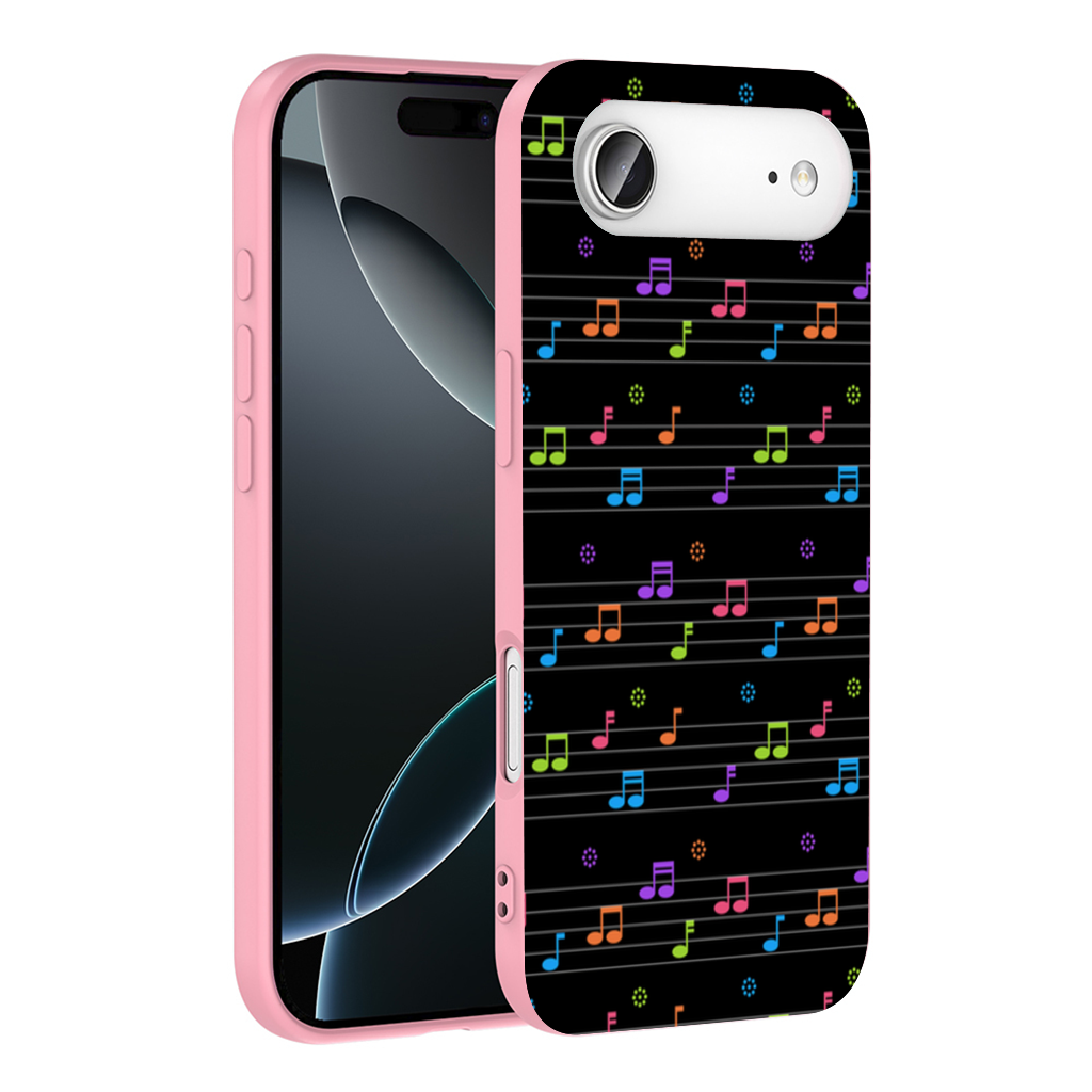 Vibrant Neon Music Notes and Rhythm Seamless Pattern İphone 17 Air Case