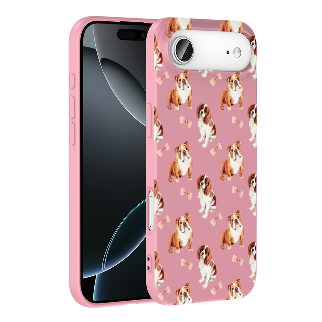 Watercolor English Bulldog and Cavalier Puppy Pattern İphone 17 Air Case