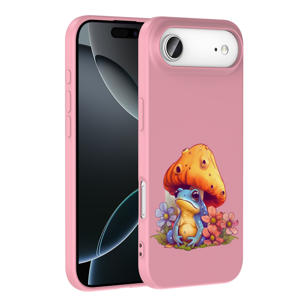 Blue Frog Resting Under Orange Mushroom İphone 17 Air Case