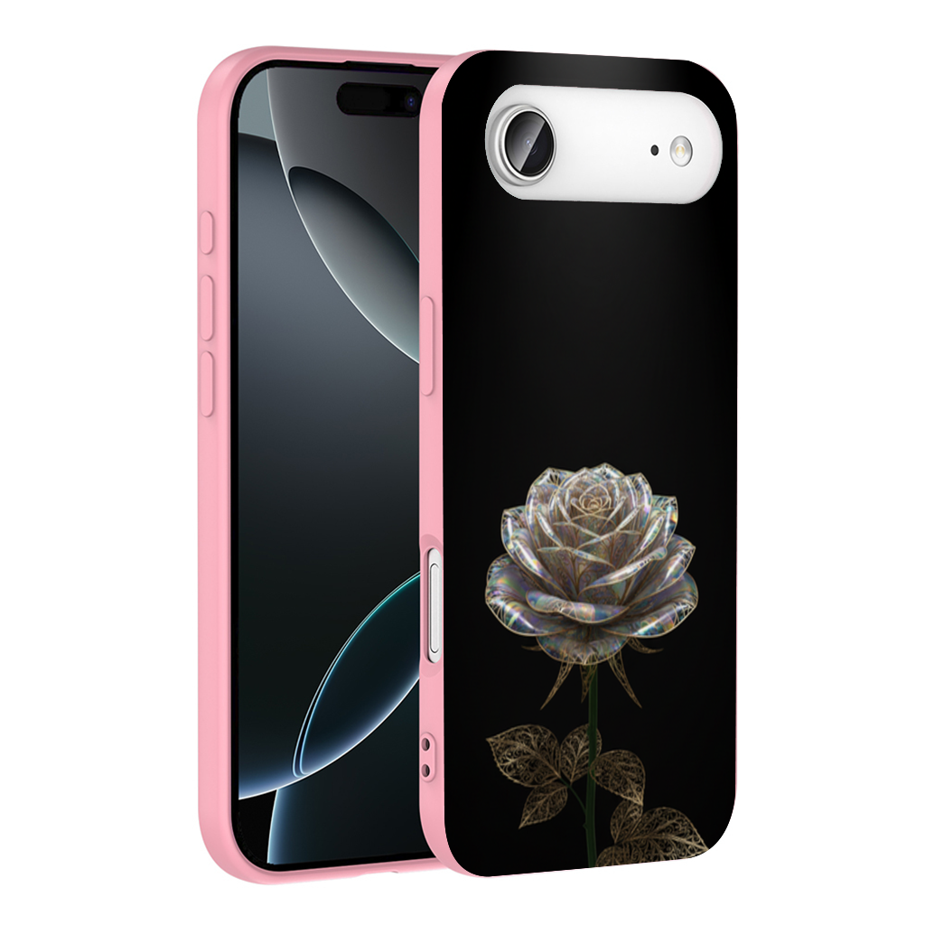 Iridescent Glass Rose Gold Filigree İphone 17 Air Case