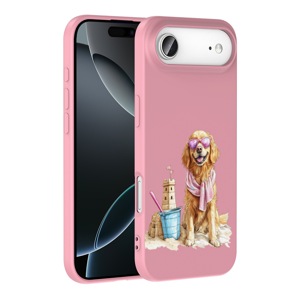 Beach Golden Retriever Pink Sunglasses İphone 17 Air Case