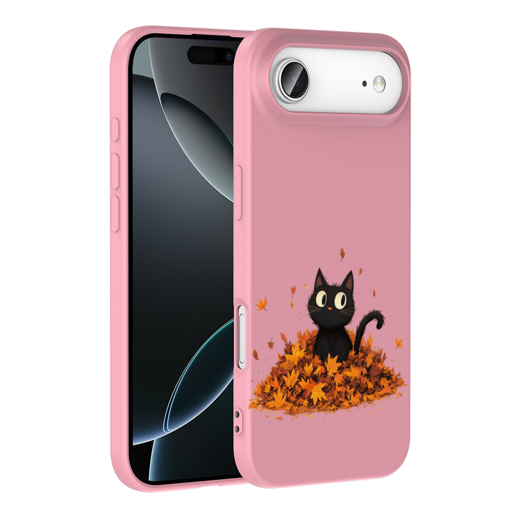 Cute Black Cat in Autumn Leaves İphone 17 Air Case