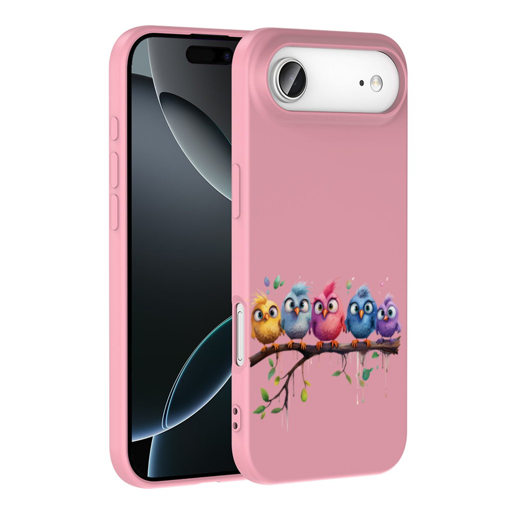 Five Colorful Kawaii Birds on Branch İphone 17 Air Case