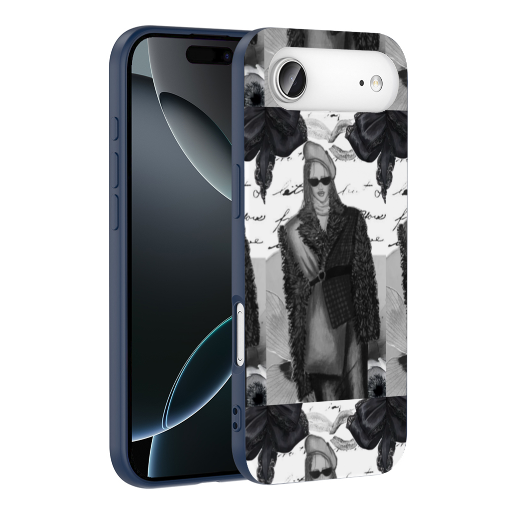 Black White Illustration İphone 17 Air Case