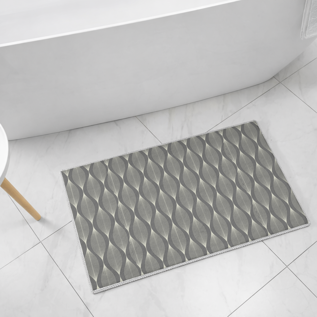 Art Deco Geometric Wavy Pattern Bath Mat