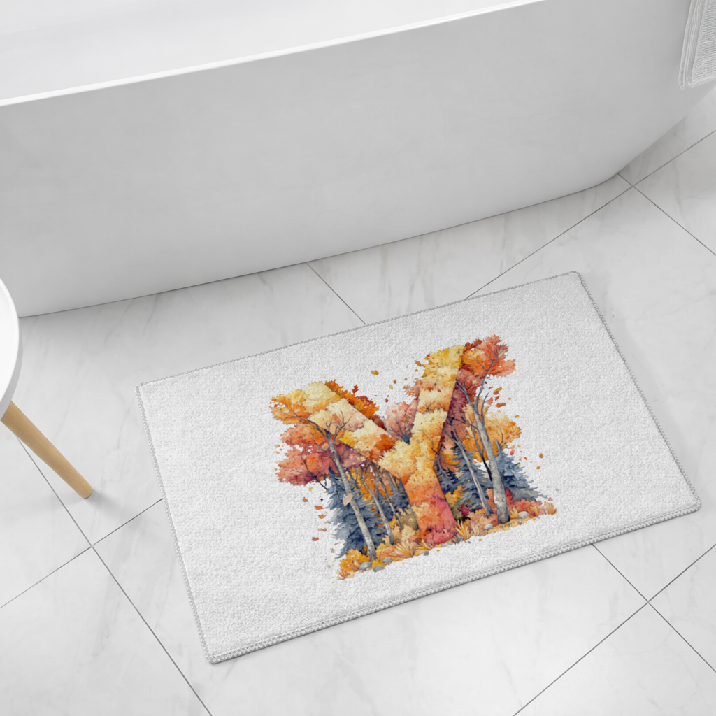 Autumn Forest Letter Y Bath Mat