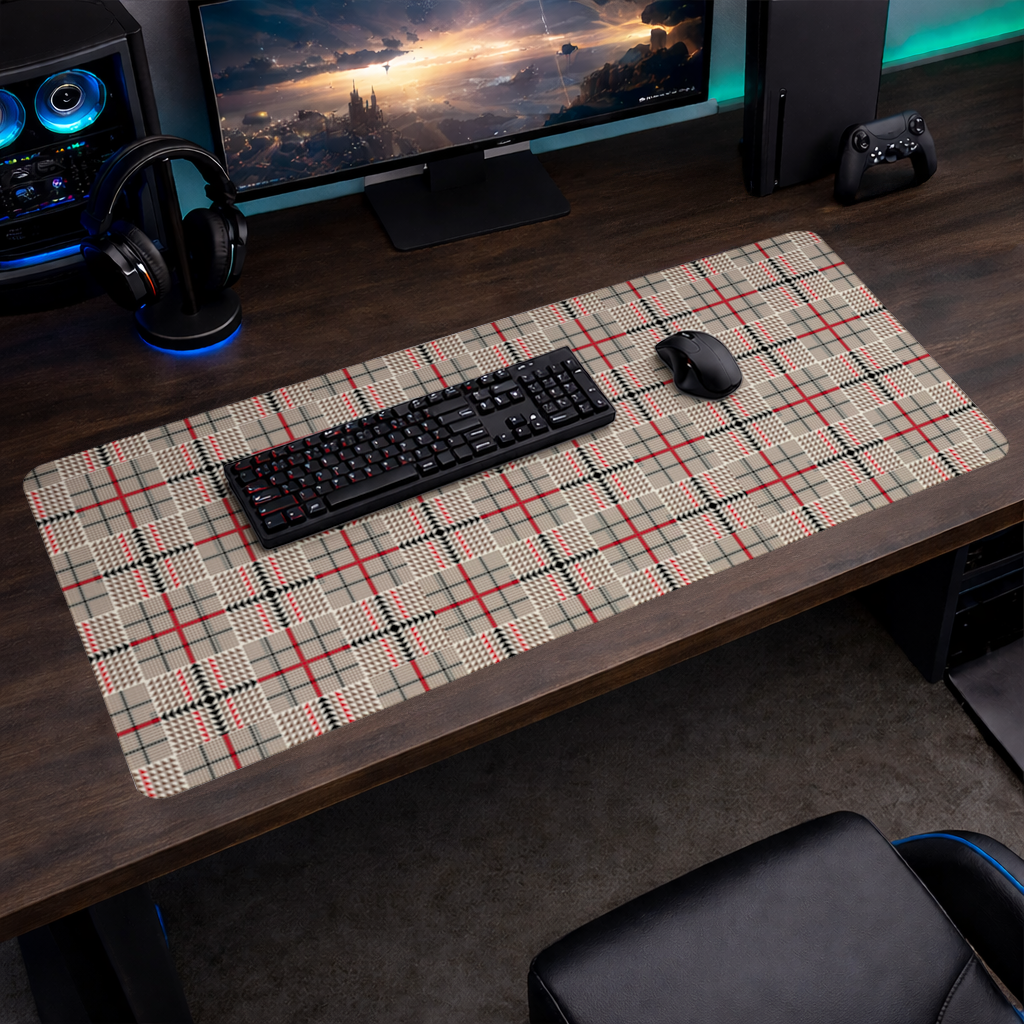 Red Black Geometric Tribal Pattern Mouse Pad