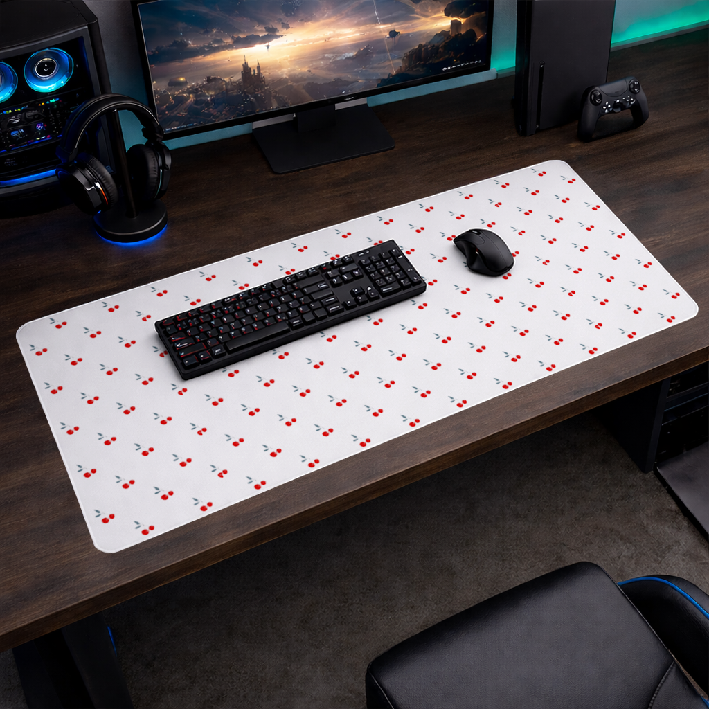 Minimal Cherry Repeat Pattern Background Mouse Pad