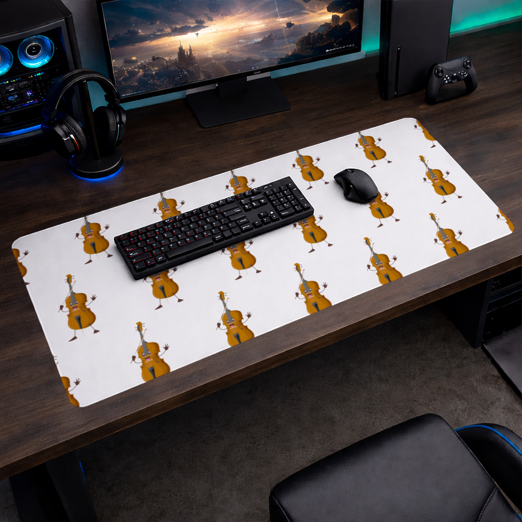 Happy Cello Character Art Design Mouse Pad