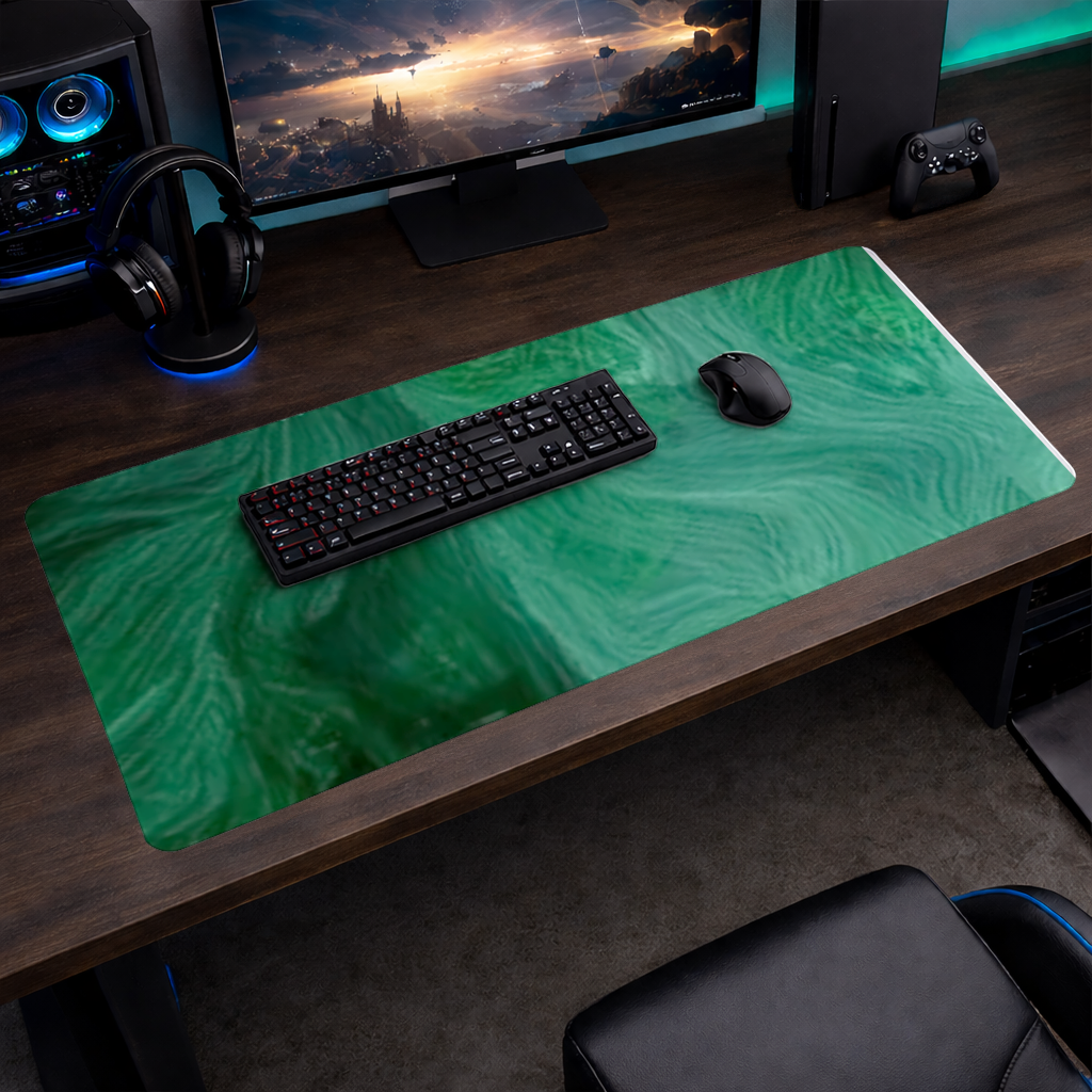 Black and green marbling Mouse Pad