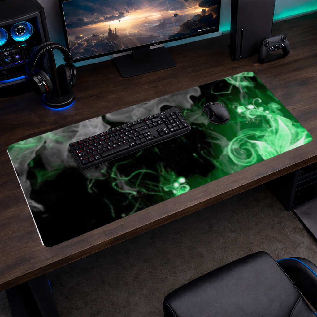 Green and black smokes Mouse Pad