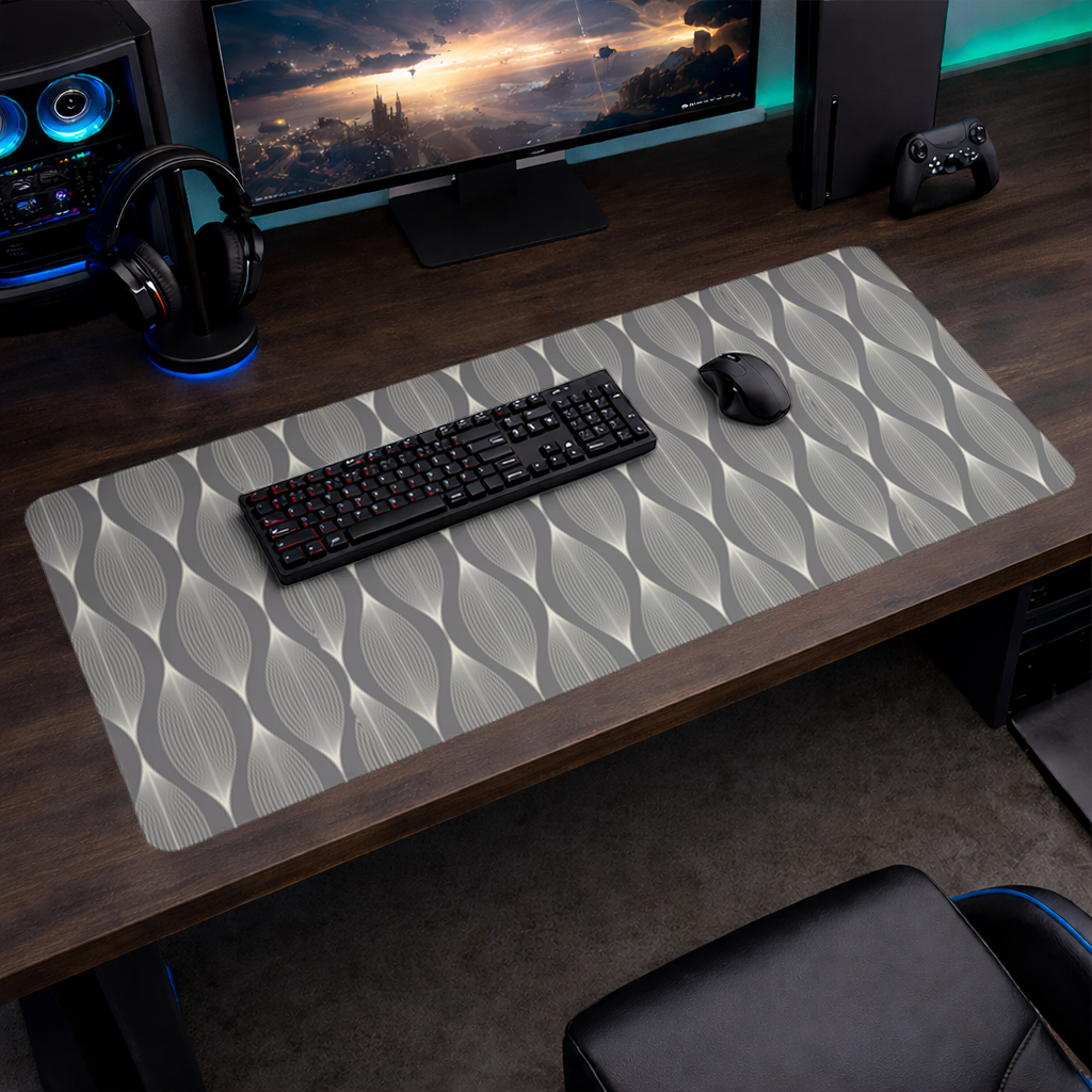 Art Deco Geometric Wavy Pattern Mouse Pad