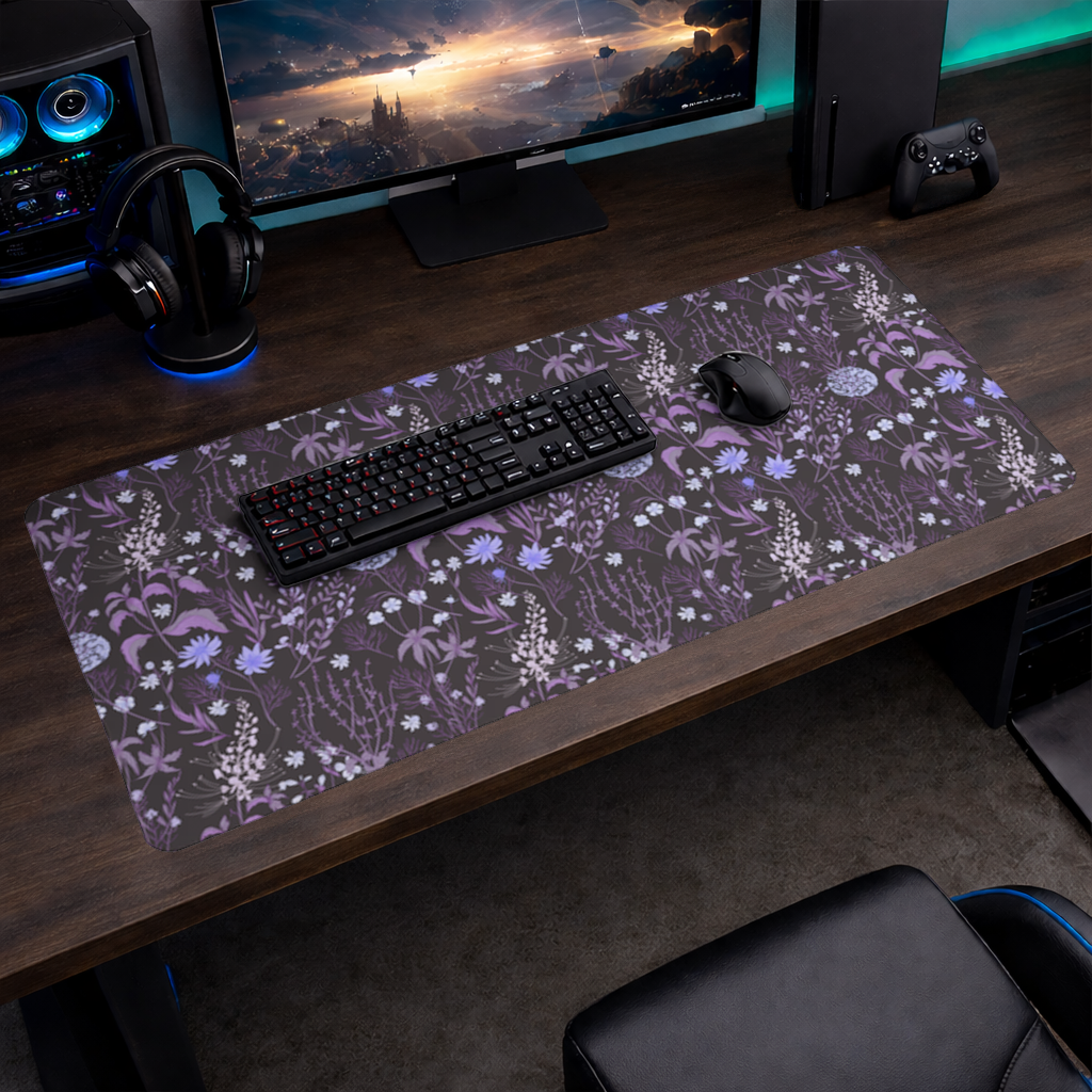 Mor Gotik Botanik Mouse Pad