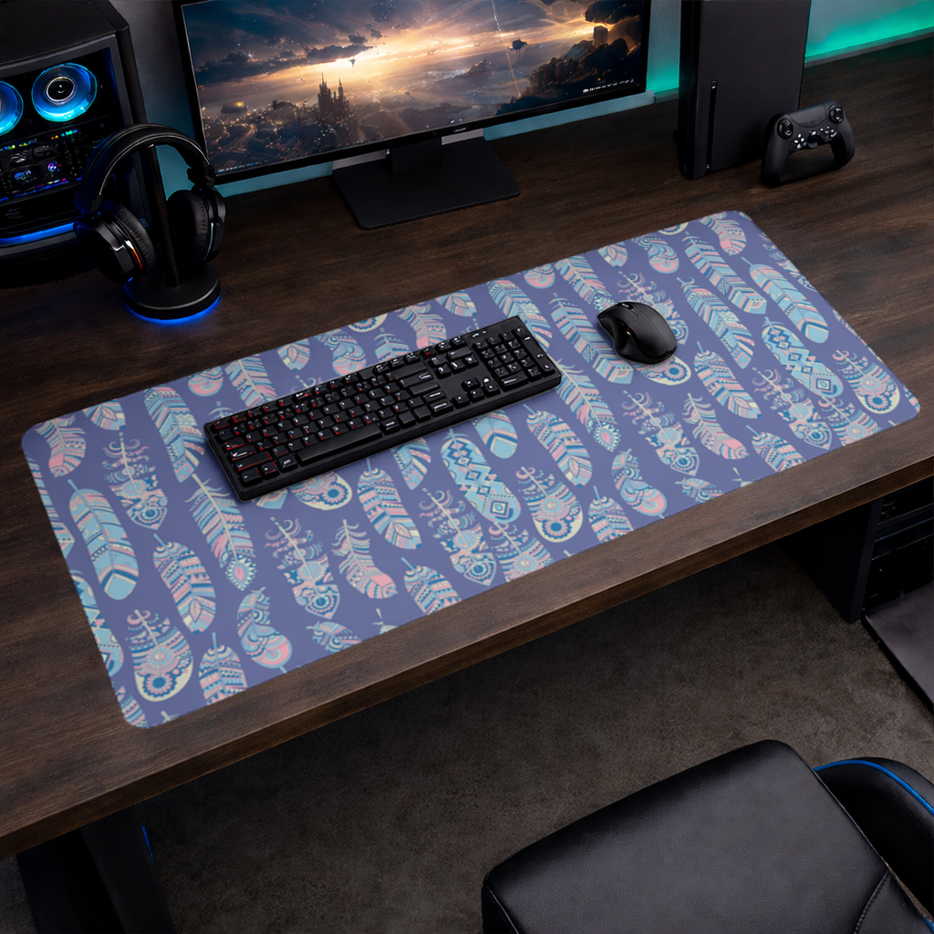 Boho Tribal Feather Mouse Pad